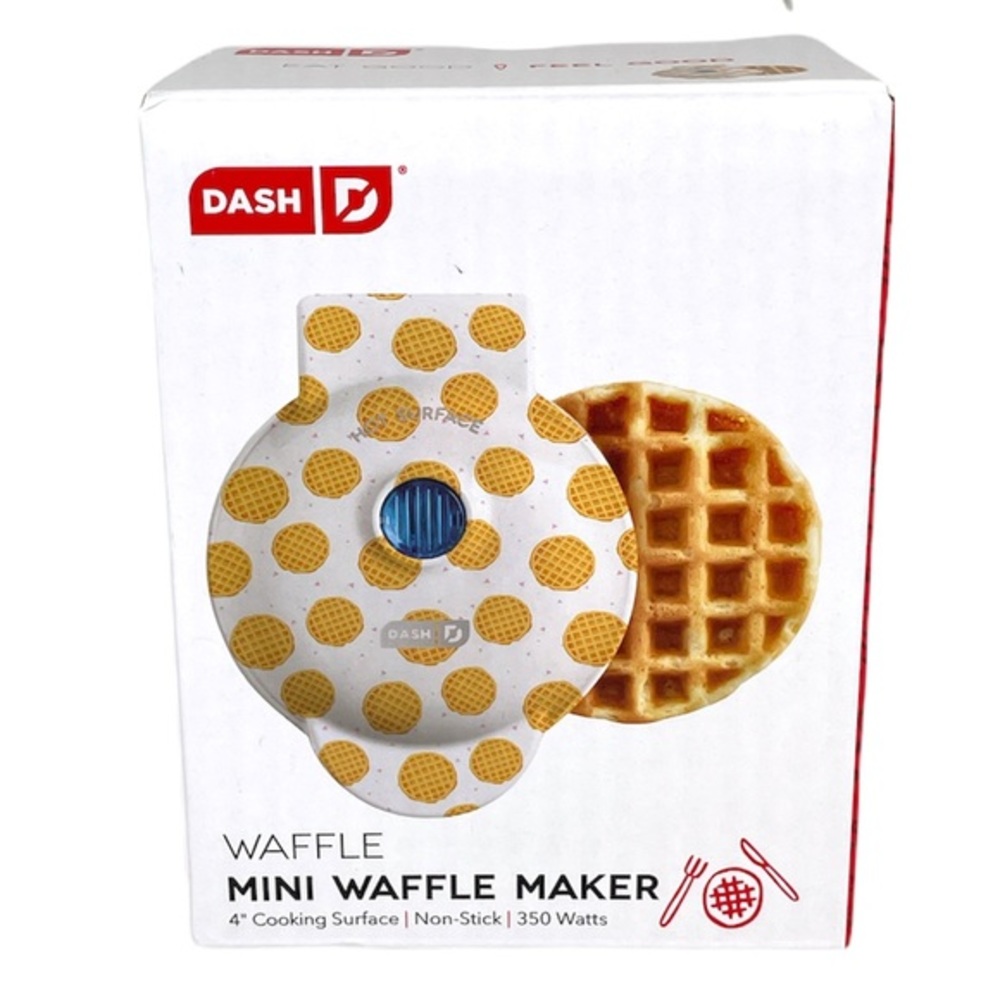 Dash Waffle Pattern Mini Waffle Maker, White